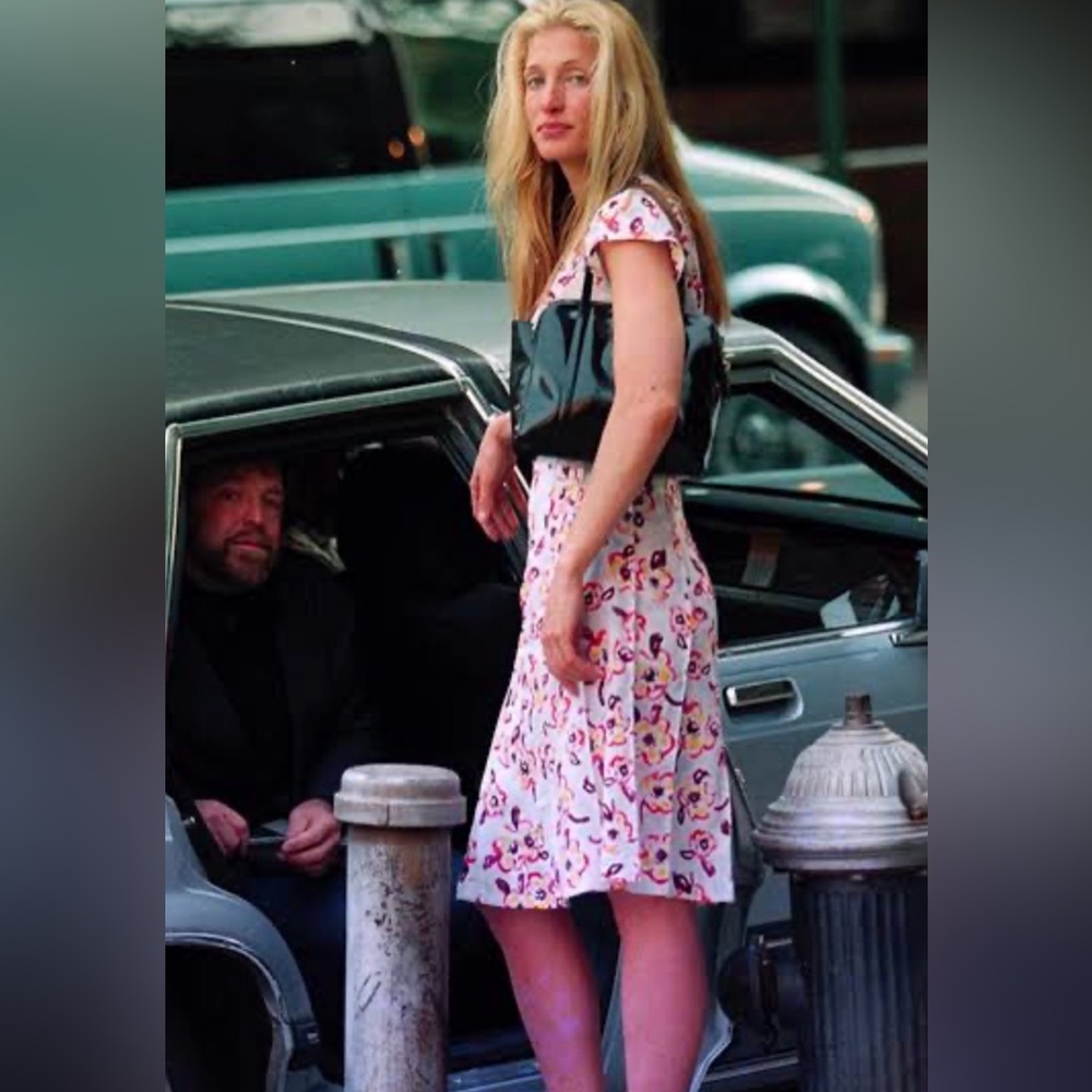 90s Vintage Prada Spazzolato bag In Black Noir CBK Carolyn Bessette Kennedy